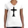 Women's Fine Jersey V-Neck Tee Thumbnail