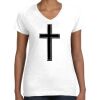 Women's Fine Jersey V-Neck Tee Thumbnail